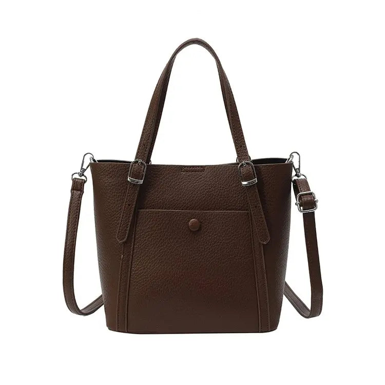 Women’s Designer Leather Handbag – Gold Accent