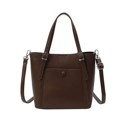 Women’s Designer Leather Handbag – Gold Accent