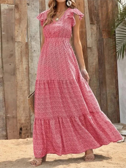 Women’s V-Neck Printed Dress