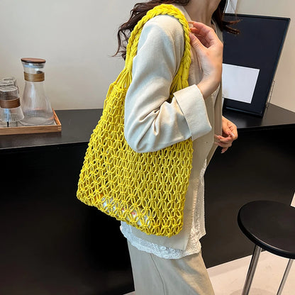 Women’s Hand-Woven Hollow Shoulder Tote