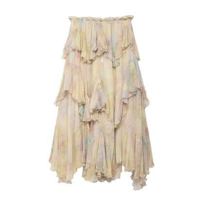 Women’s Printed Tiered Long Skirt