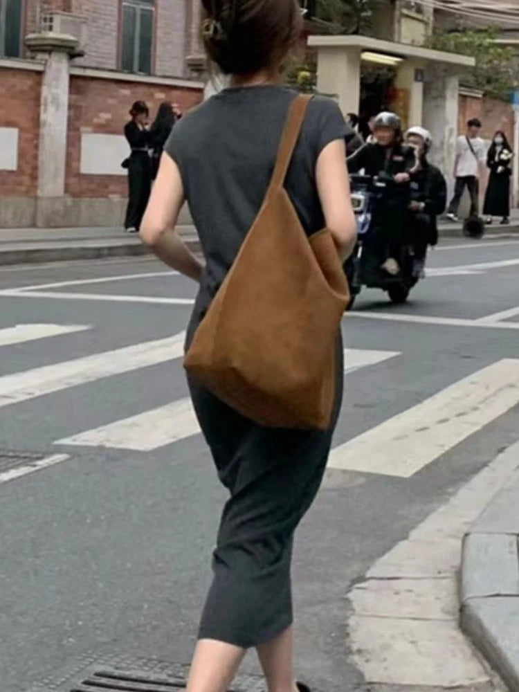 Women’s Simple Casual Dress – Elegant Slim Summer Streetwear, Korean Vintage Style