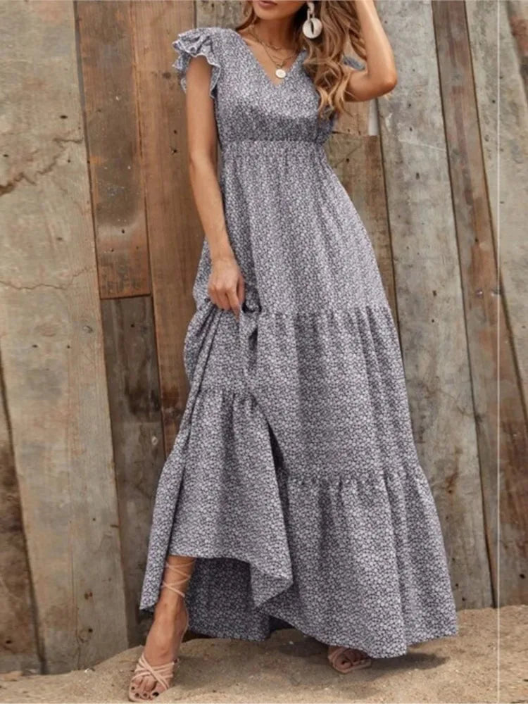Women’s V-Neck Printed Dress