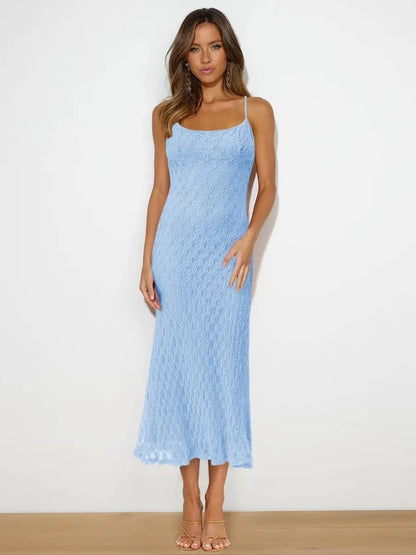 Women’s Solid Color Skinny Dress – Elegant Sexy Evening Gown