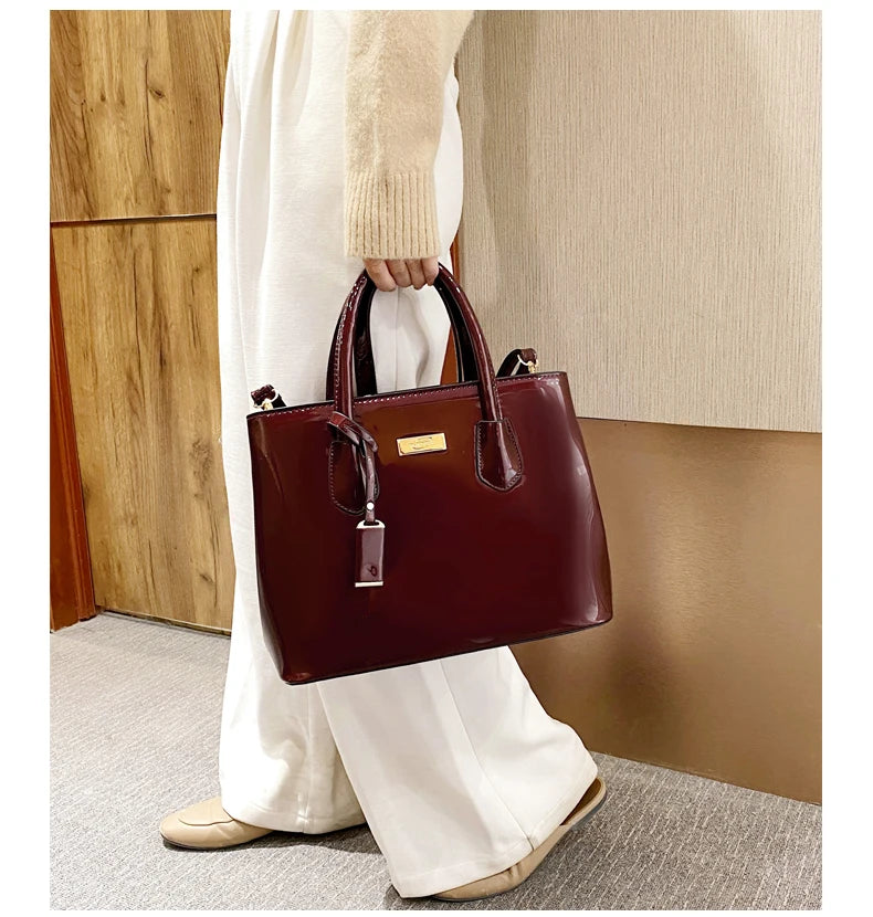 Women’s Patent Leather Shoulder Tote