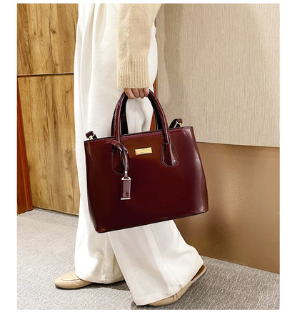 Women’s Patent Leather Shoulder Tote