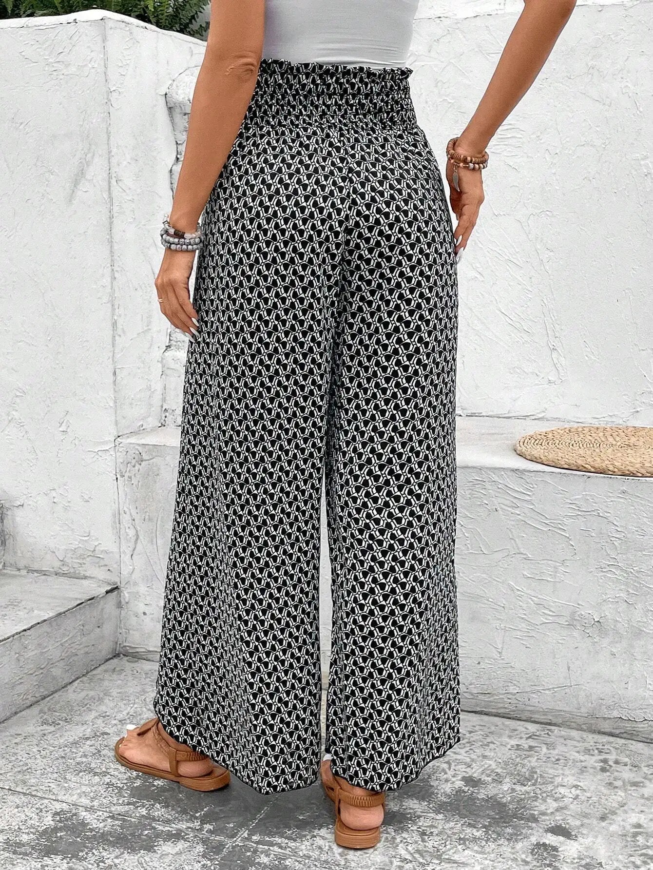 Women’s Summer Floral Wide-Leg Skirt Pants – Fashionable Trousers