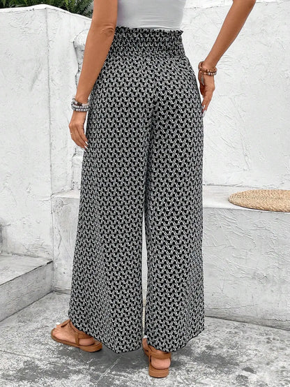 Women’s Summer Floral Wide-Leg Skirt Pants – Fashionable Trousers