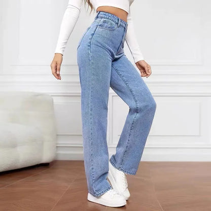 Women’s High-Waist Slim Straight Jeans