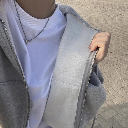 Women’s Retro Oversized Zip-Up Hoodie