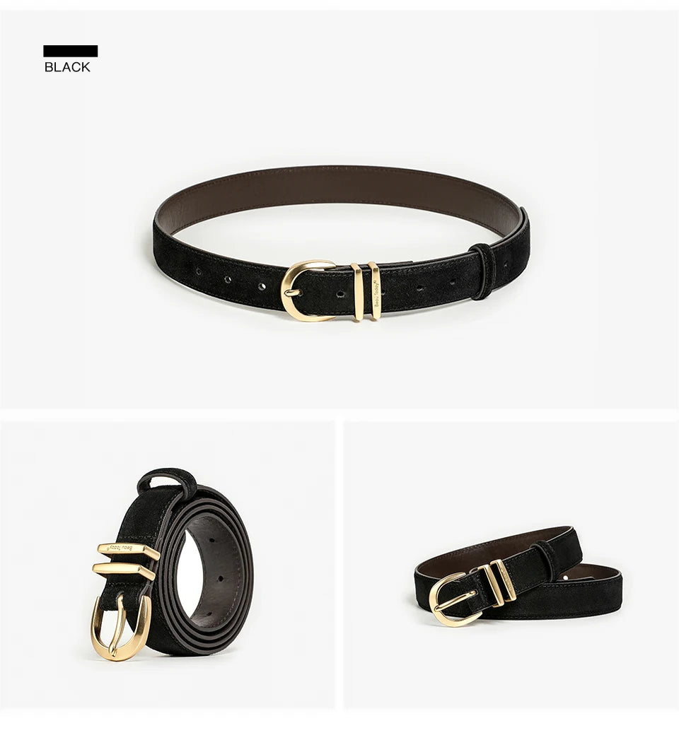 Women’s Leather Gold Buckle Belt