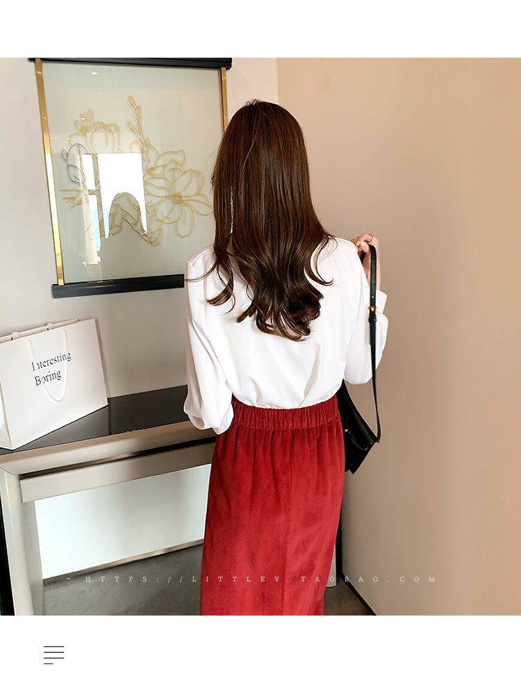 Casual Chiffon Blouse – Long Sleeve, Loose Fit