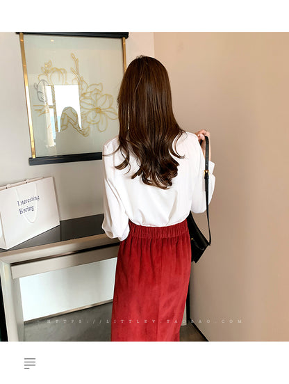 Casual Chiffon Blouse – Long Sleeve, Loose Fit