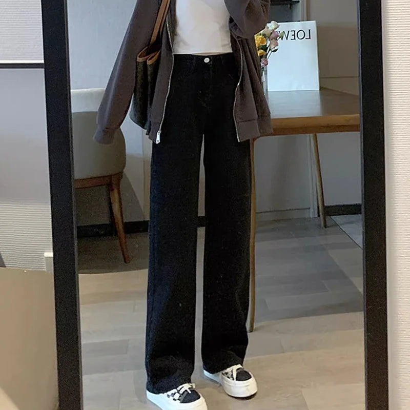 Women’s Vintage Wide-Leg High-Waist Jeans – Denim Pants
