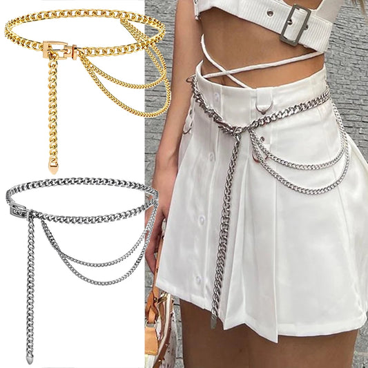 Women’s Multi-Layer Metal Chain Waist Belt