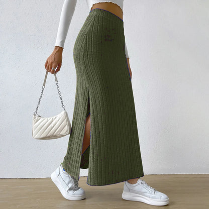 Women’s High-Waist Knitted Bodycon Midi Skirt