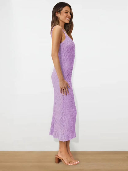 Women’s Solid Color Skinny Dress – Elegant Sexy Evening Gown
