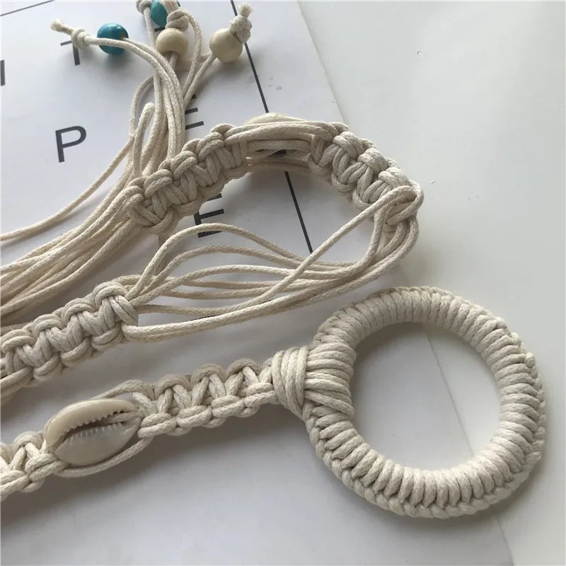 Women’s Braided Tassel Waist Belt