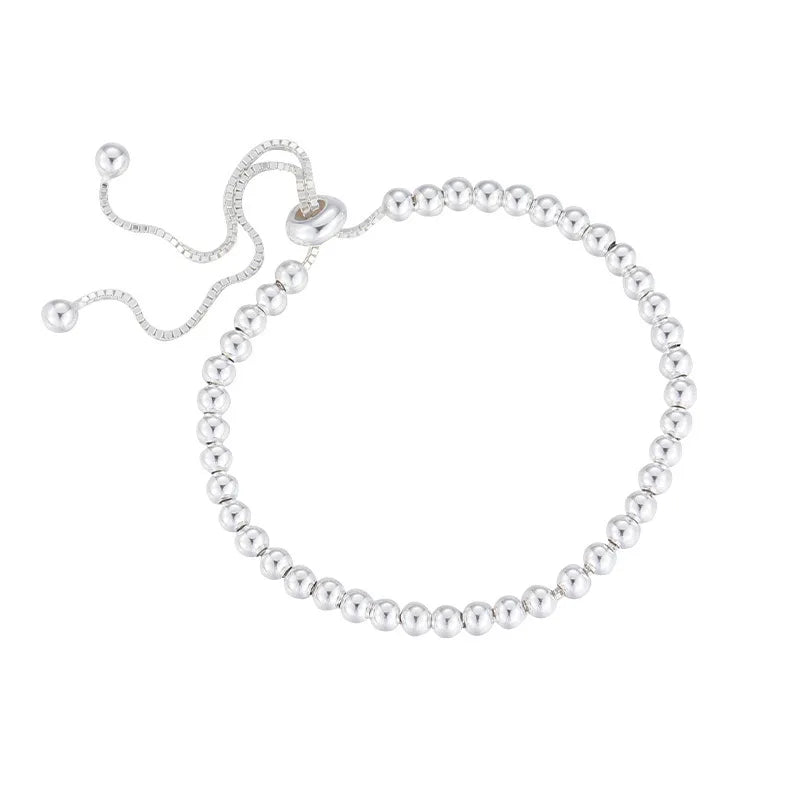 Unisex 925 Sterling Silver Bead Bracelet