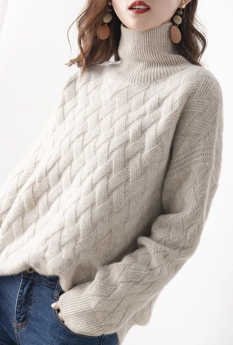 Women’s Oversize Cashmere Sweater – Long Sleeve