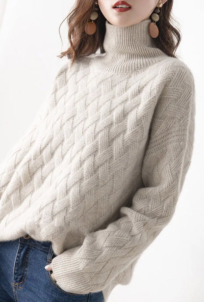 Women’s Oversize Cashmere Sweater – Long Sleeve
