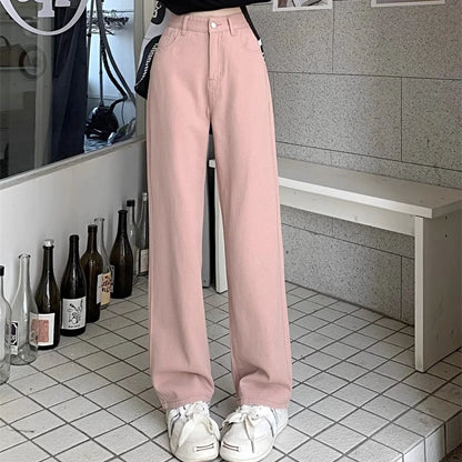 Women’s Vintage Wide-Leg High-Waist Jeans – Denim Pants