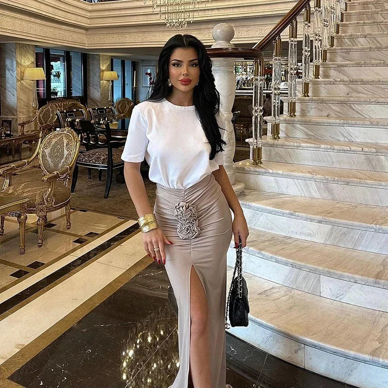 Women’s High-Waist Split Skirt – Summer Streetwear
