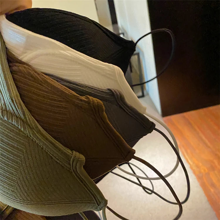 Women Crop Top Halter Slim Tops Summer Sexy Camis Backless Camisole Fashion Casual Tube Top Female Sleeveless Cropped Vest