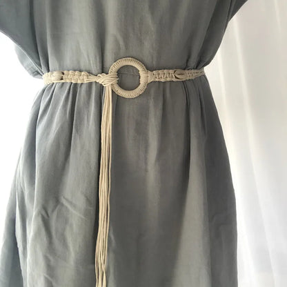 Women’s Braided Tassel Waist Belt