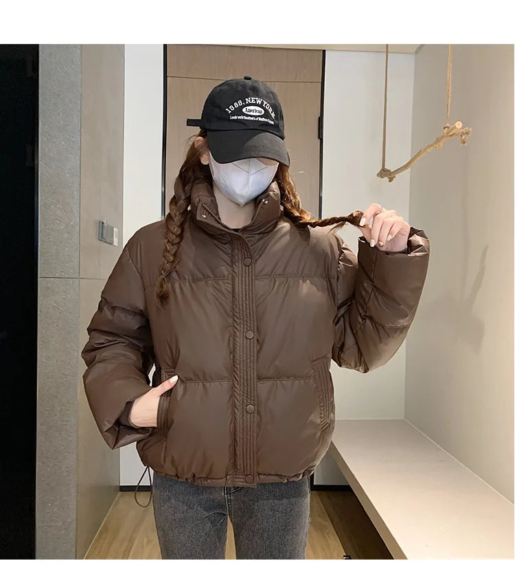 Women’s Short PU Leather Padded Jacket