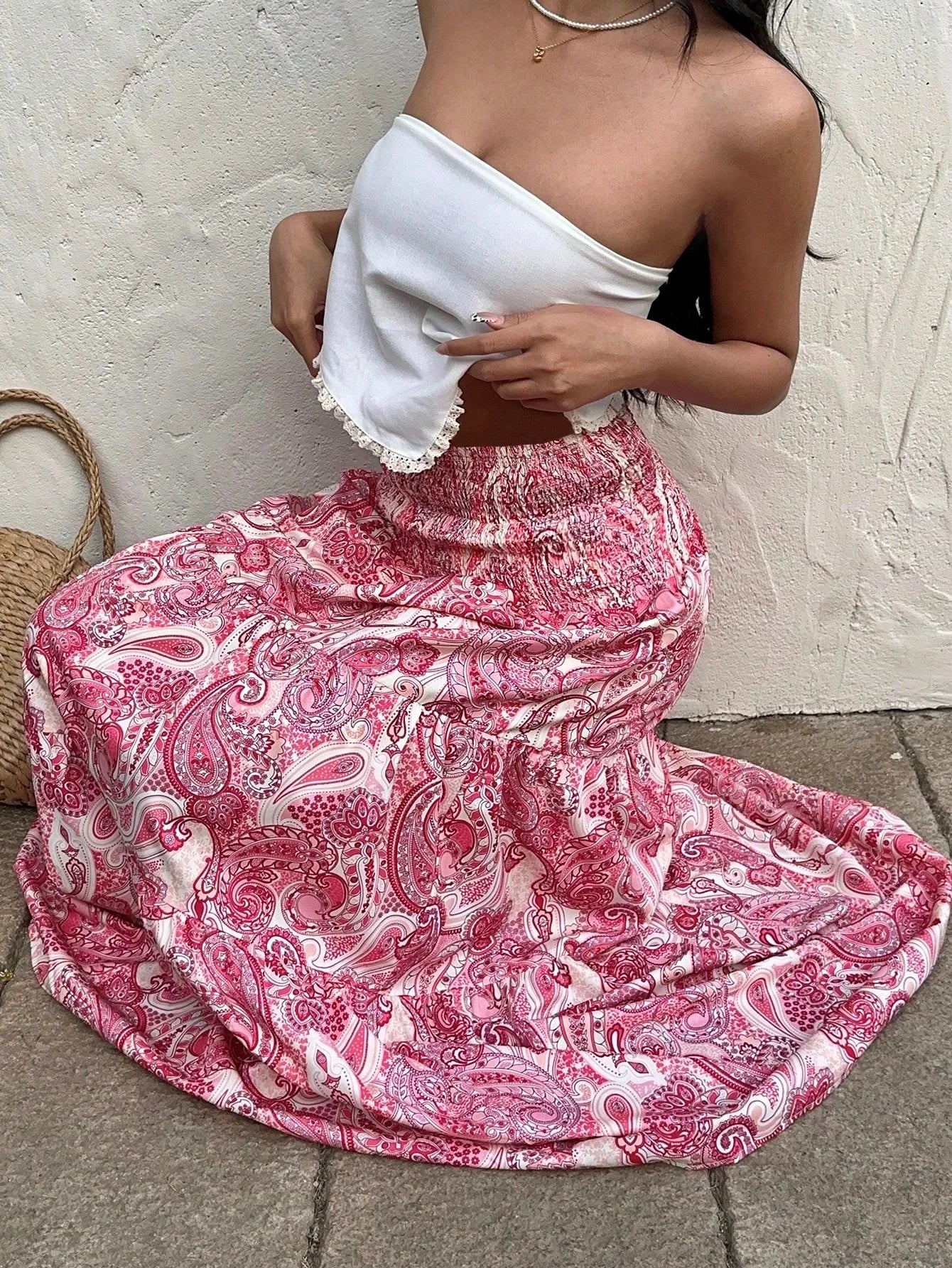Women’s Elastic Waist A-Line Skirt