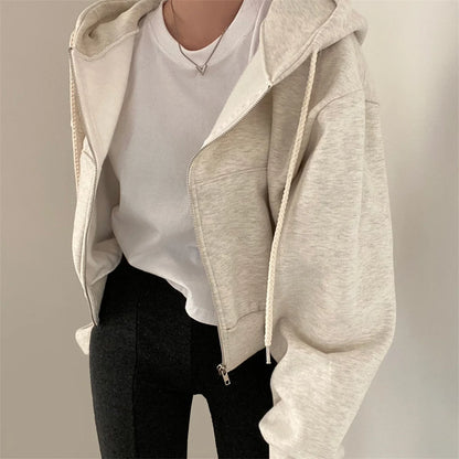 Women’s Retro Oversized Zip-Up Hoodie