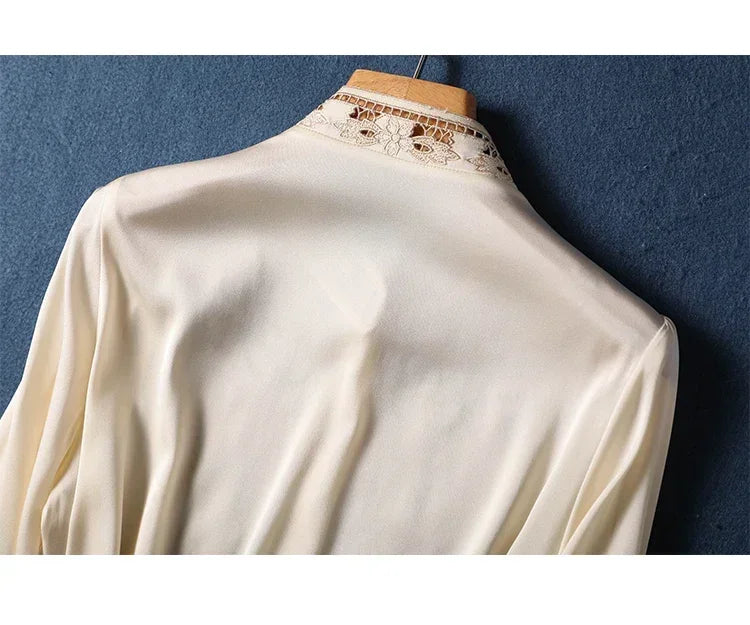 New arrived blouses for women Fashion elegan embroidery ladies shirts Button-Down Tops
