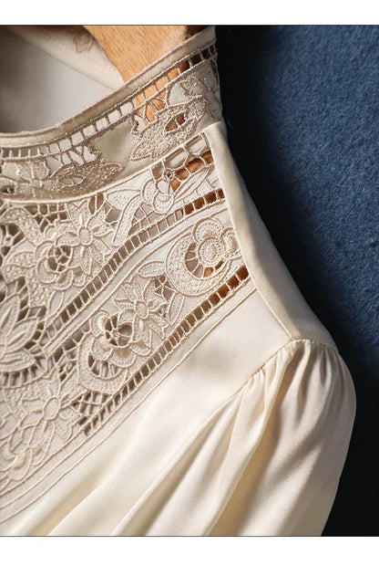 New arrived blouses for women Fashion elegan embroidery ladies shirts Button-Down Tops