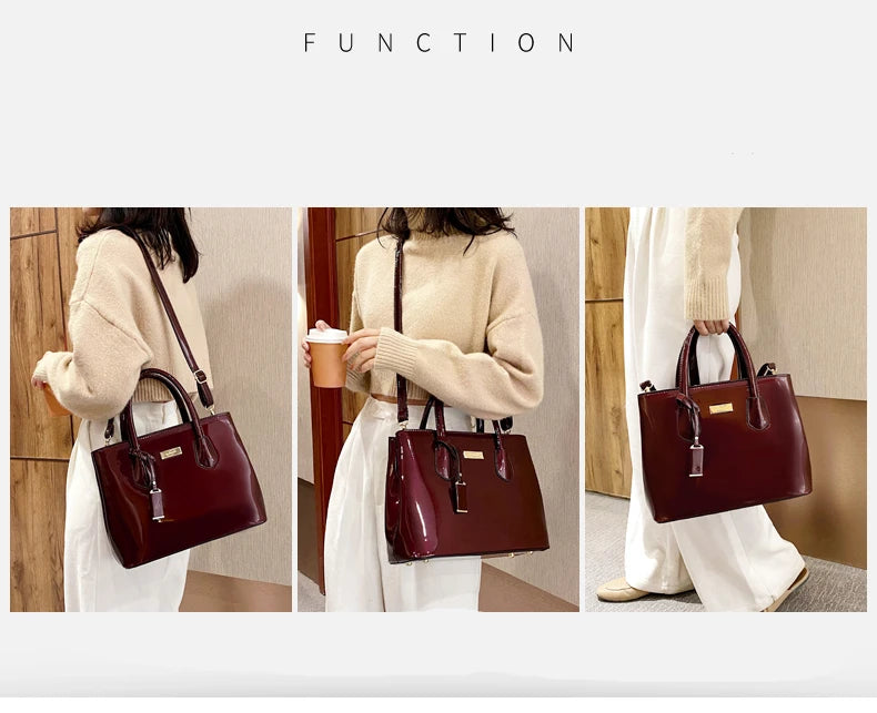 Women’s Patent Leather Shoulder Tote