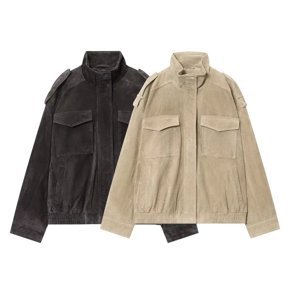 Women’s Suede Bomber Jacket