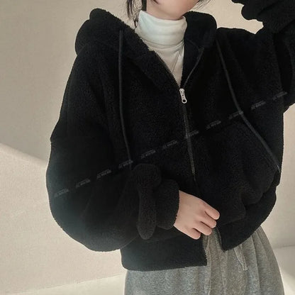 Women’s Winter Hooded Lambswool Jacket