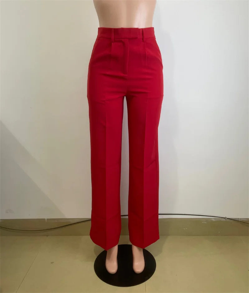 Women’s Elegant Wide-Leg High-Waist Pants – Loose Office Workwear Trousers