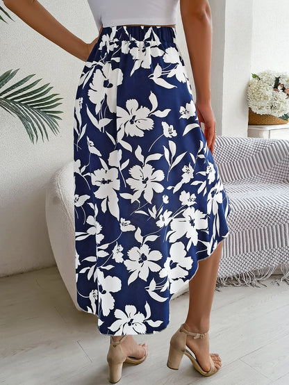 Women’s Floral Ruffle Skirt – Spring Summer