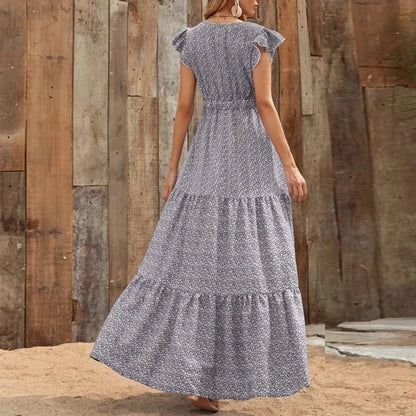 Women’s V-Neck Printed Dress