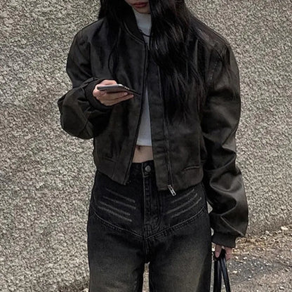 Women’s PU Leather Motorcycle Jacket