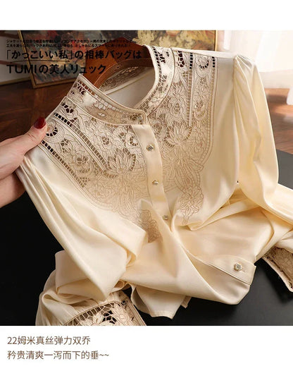 New arrived blouses for women Fashion elegan embroidery ladies shirts Button-Down Tops