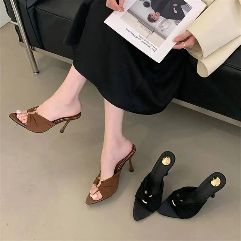 Women’s Open-Toe High Heel Slippers