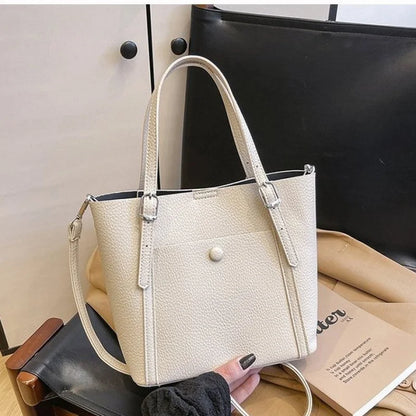 Women’s Designer Leather Handbag – Gold Accent