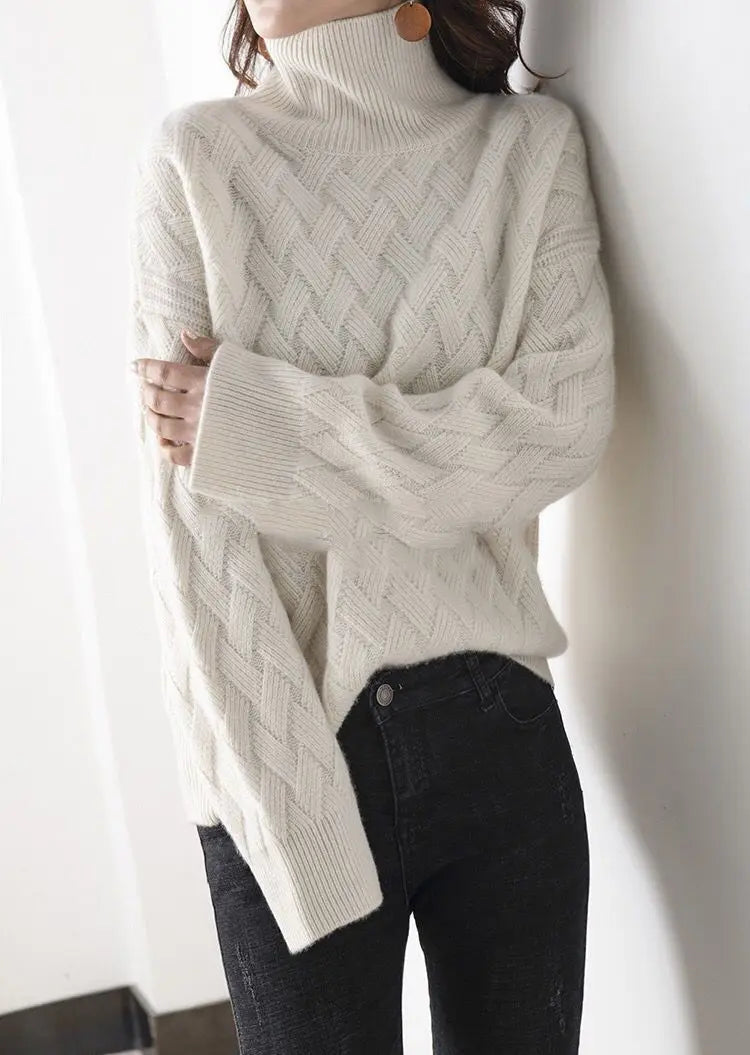 Women’s Oversize Cashmere Sweater – Long Sleeve