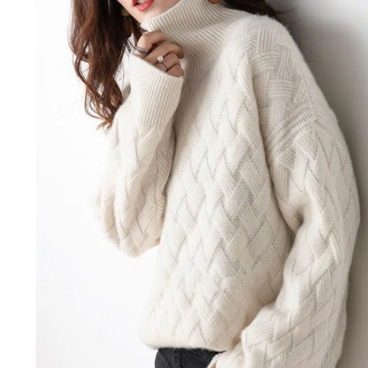 Women’s Oversize Cashmere Sweater – Long Sleeve