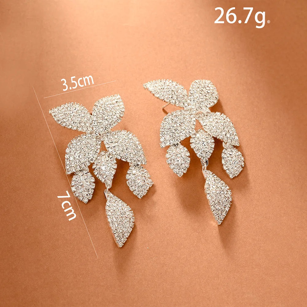 Women’s Crystal Flower Dangle Earrings