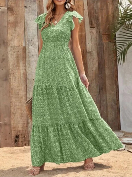 Women’s V-Neck Printed Dress