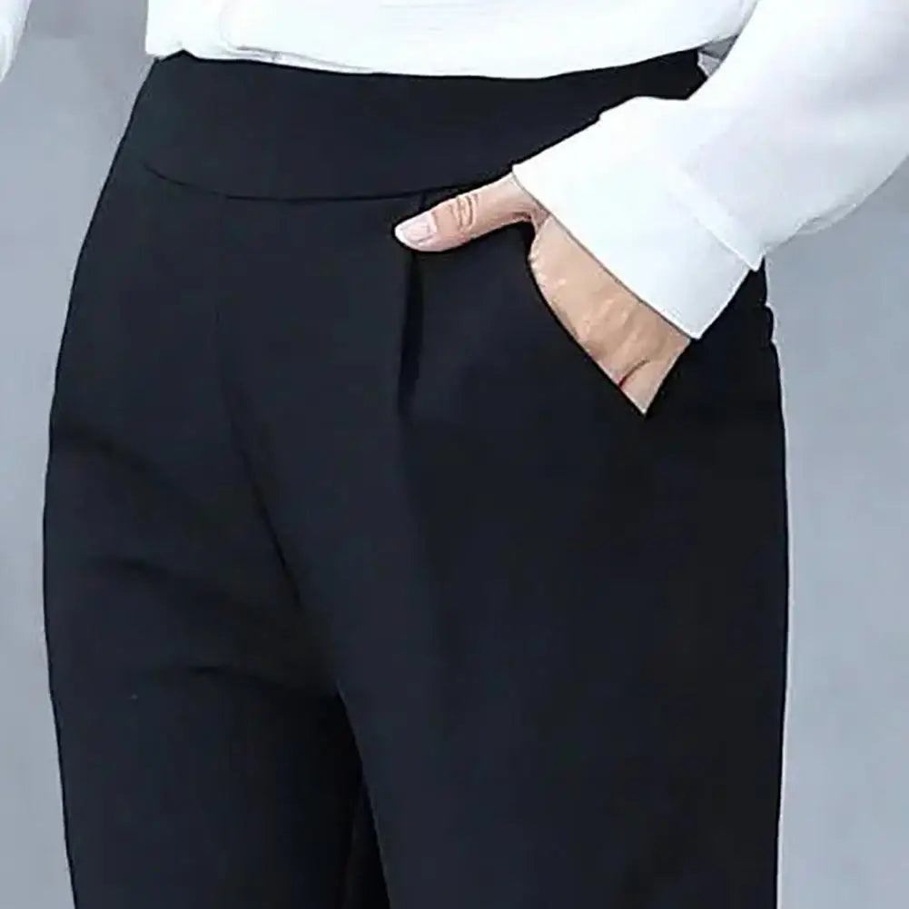 Women’s High-Waist Solid Suit Pants – Elegant Office & Business Trousers