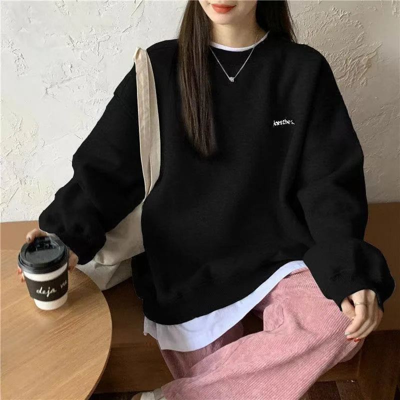 Women T shirts Summer Woman clothing Striped Top Sweatshirt 2023 korean fashion Long Sleeves Tee Patchwork Loose Couple T-shirts